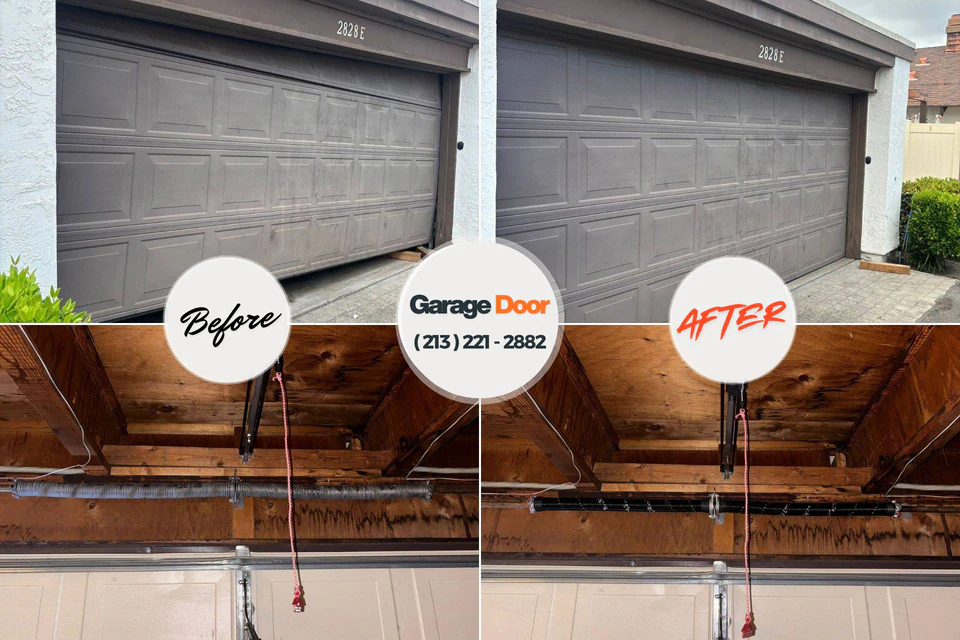 Before and after: garage door installation Prospect, OH